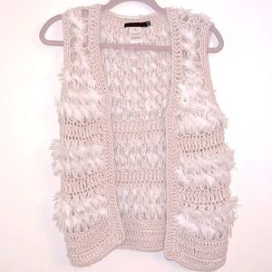 Boho Crochet & Faux Fur Vest
